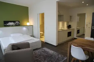 Studio X-Large – Wohn- und Schlafbereich mit Küche | Boardinghouse Offenbach