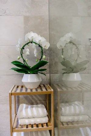 Apartment X-Large – bathroom detail with towels | Boardinghouse Offenbach